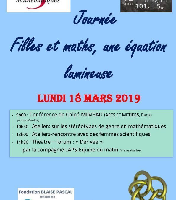 Lundi 18 mars : Journée filles et maths, une équation lumineuse